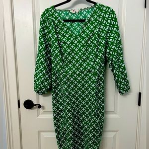 Boden Size 12 Green and White Dress.  NWOT